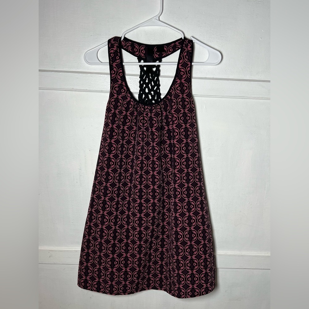 Size small pink and black frock with lace detail racer back